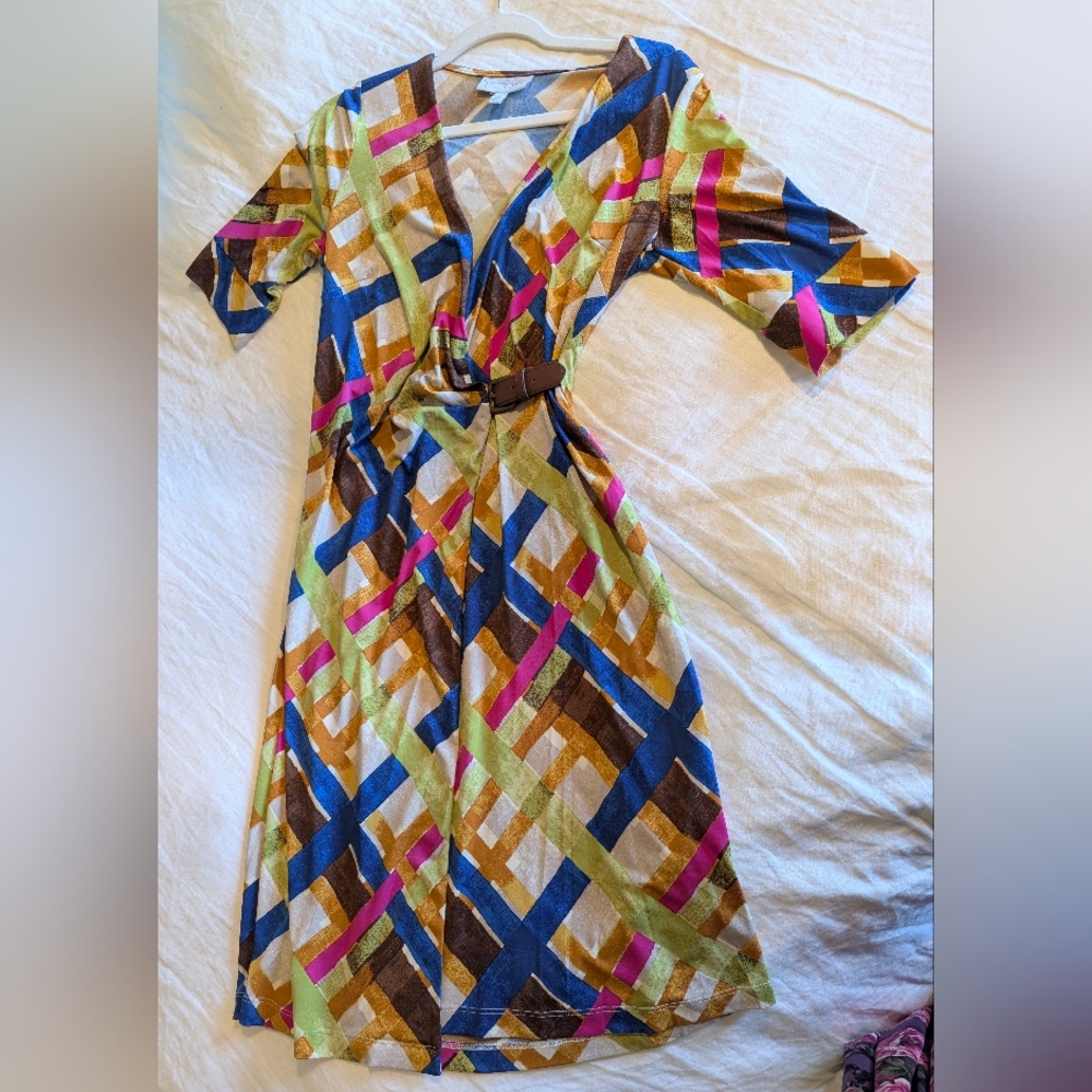 Jessica Simpson Maternity Multicolor Geometric Dress - S